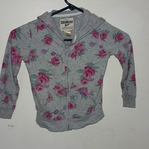 Hooded Oshkosh jacket with zipper and pockets .